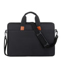 Black one-shoulder Oxford cloth laptop bag with large capacity and padded shoulder strap for 15.6 inch laptops