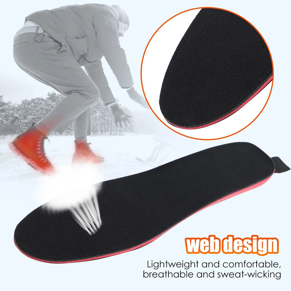 Rechargeable carbon fibre heated insoles for men women, cut to size, 50°C, with remote control