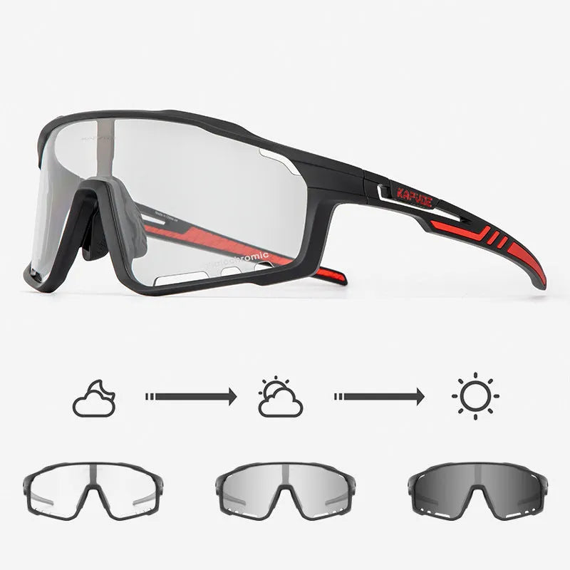 Photochromic cycling goggles with TR90 frame and semi-rimless design for outdoor sports
