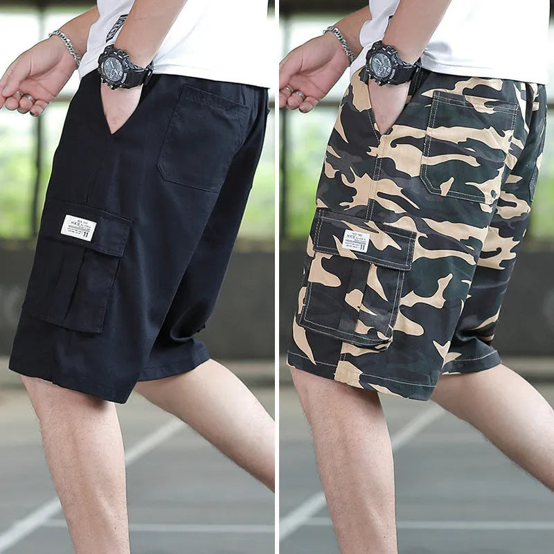 Men's loose Korean-style sports casual trousers with giraffe pattern gradient design in polyester blend fabric