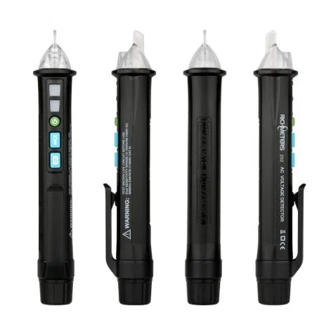 Black intelligent voltage detection pen with sensor tip for live and neutral wire testing.