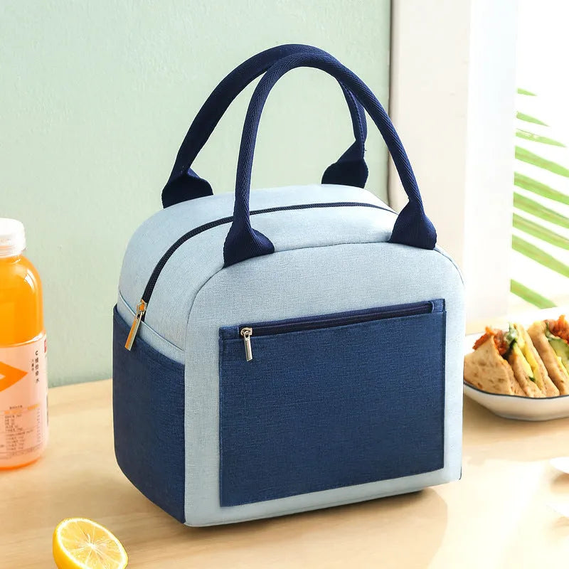 Aluminium foil insulation bag in blue colour with Oxford cloth exterior and thickened foil interior