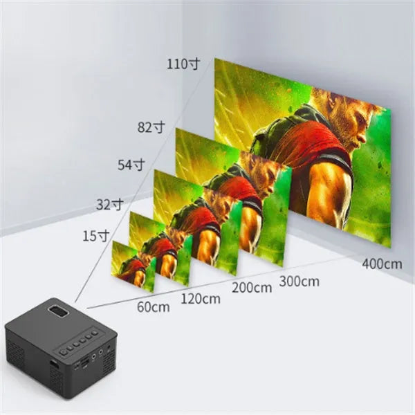 Smart projector USB orthographic front projection 320x240 20W with UK plug