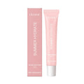 Pink shea butter lip balm stick in twist-up packaging on a white background.