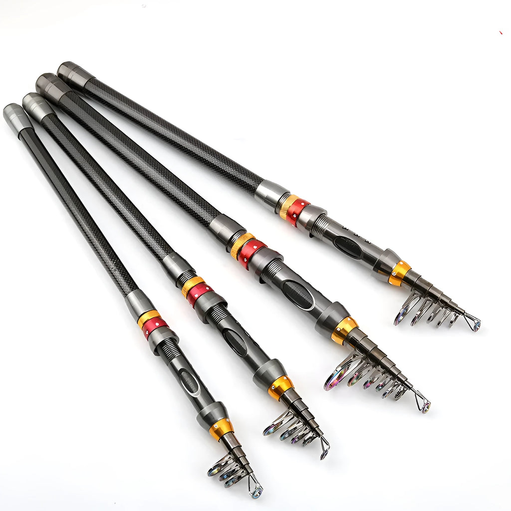 Carbon fibre ultra short sea fishing rod, mini telescopic pole in 1.8m to 3.6m lengths, Photo Color
