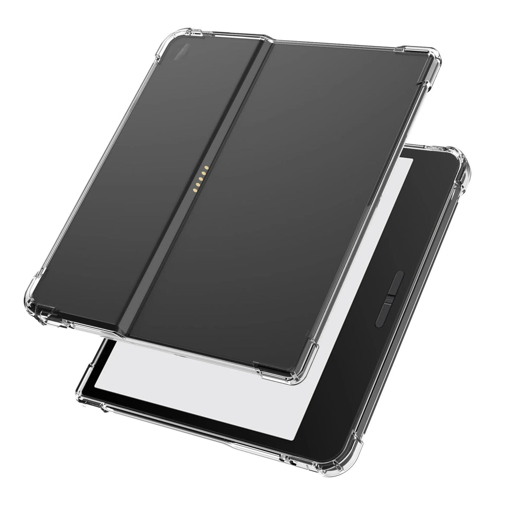 Transparent airbag protective phone case for a 7-inch device on a plain background.