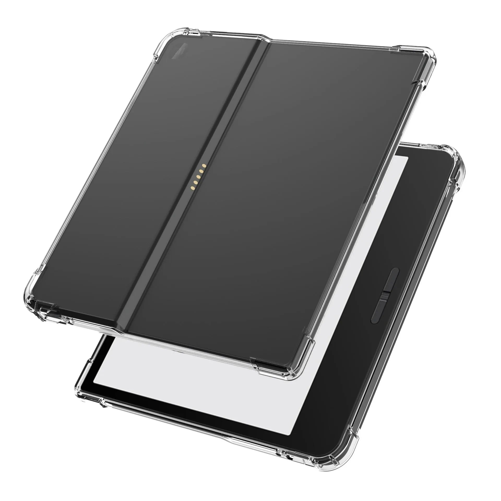 Transparent airbag protective phone case for a 7-inch device on a plain background.