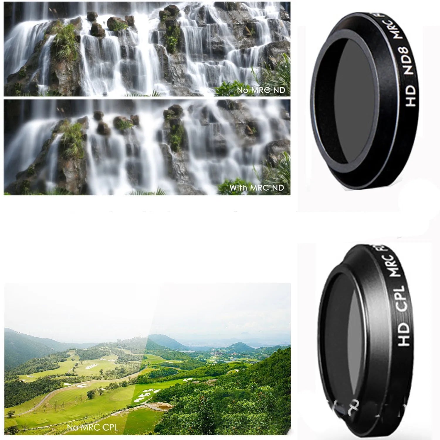 DJI Mavic drone camera lens filter kit with ND, UV, and CPL filters for aerial photography