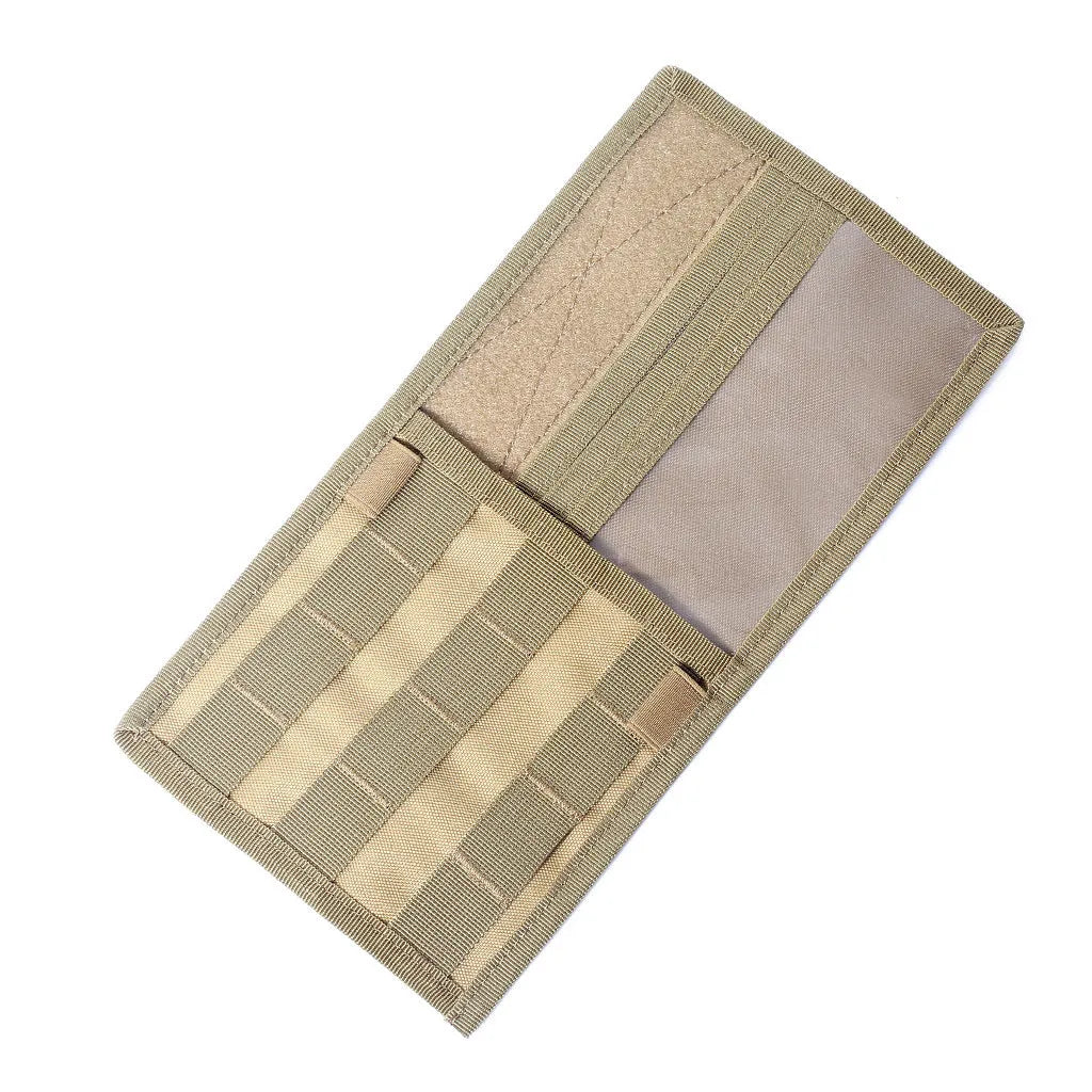Tactical MOLLE vehicle sun visor organizer panel in khaki with 800D nylon construction