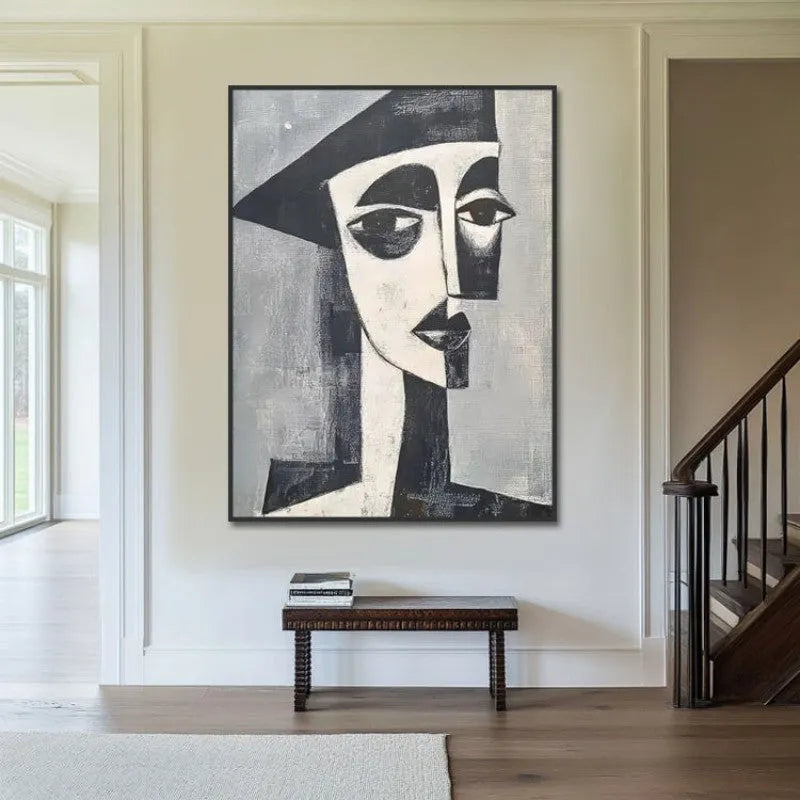 Picasso retro portrait hand-painted oil painting on unframed canvas for modern home wall decor