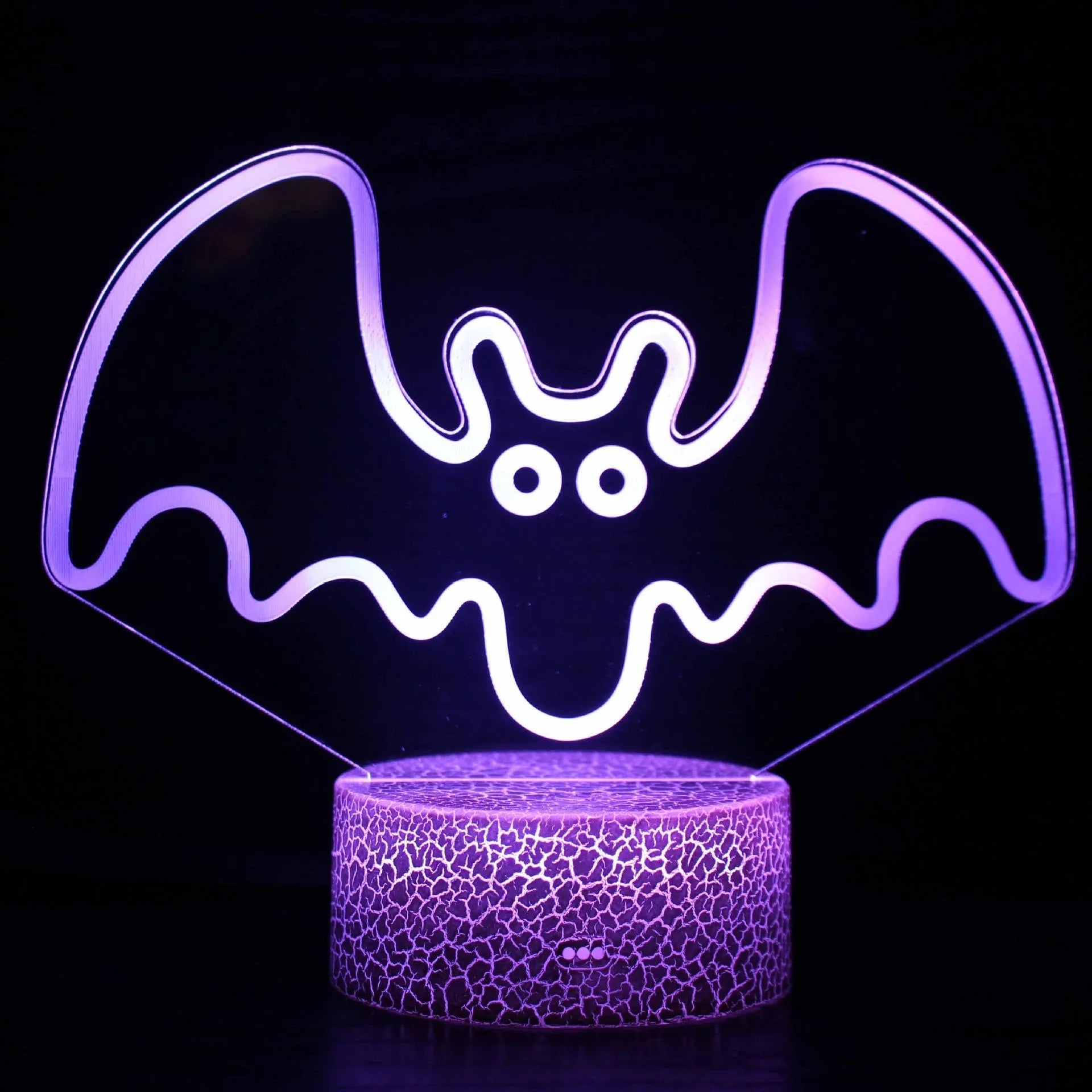Colourful 3D night design USB table lamp with touch control on acrylic and ABS base.