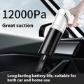 Handheld car vacuum cleaner in white or black, wireless 12000Pa or 12V wired 9000Pa, with tire pressure measurement function