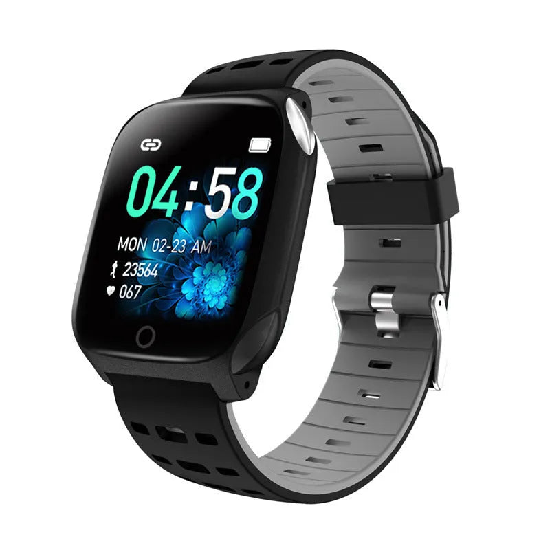 F16 Smart Watch with ECG, blood pressure and heart rate monitor on a silicone strap.