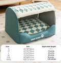 Enclosed dog bed with curved bear design and removable cover in multiple colour options