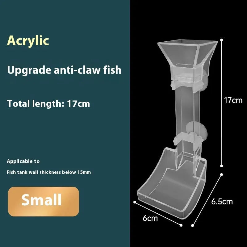 Aquarium feeding tube set with cleaning brush and feed spoon in three size options