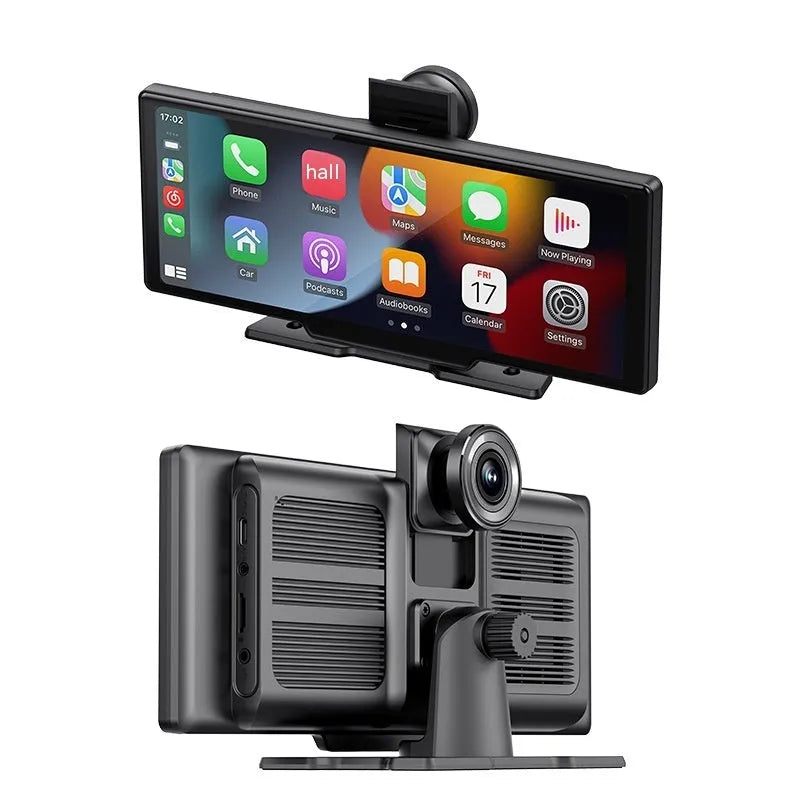 10.26-inch wireless CarPlay car recorder with capacitive touch screen and optional driving monitor function