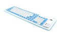 Folding waterproof silicone keyboard USB in six colours black blue green orange pink purple