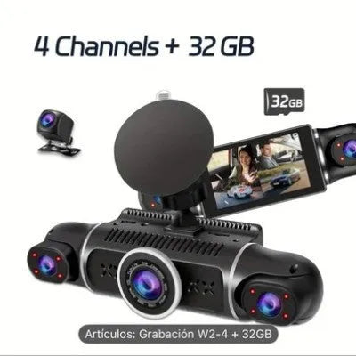 Dual-lens HD driving recorder with 3.5-inch screen for front and rear car cameras