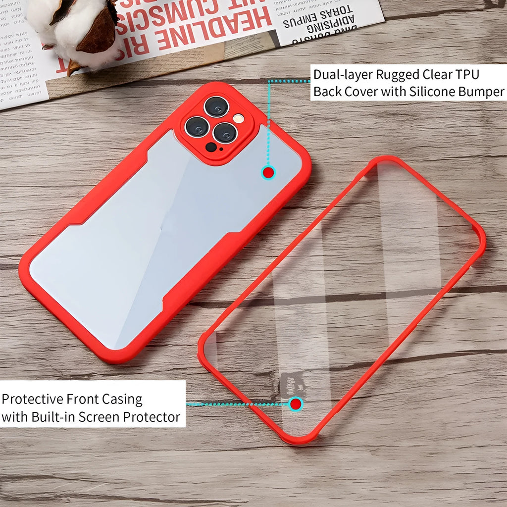 Flexible TPU iPhone case in holographic blue colour on an iPhone 14 Pro.