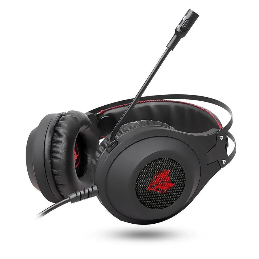 NUBWO Wolf Bowang N2 black and silver over-ear gaming headset with microphone and volume control.