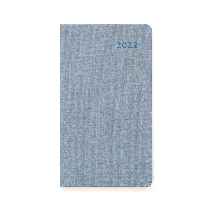 Monthly plan pocket business office notebook with paper pages and PU cover, shown in one of eight colours.