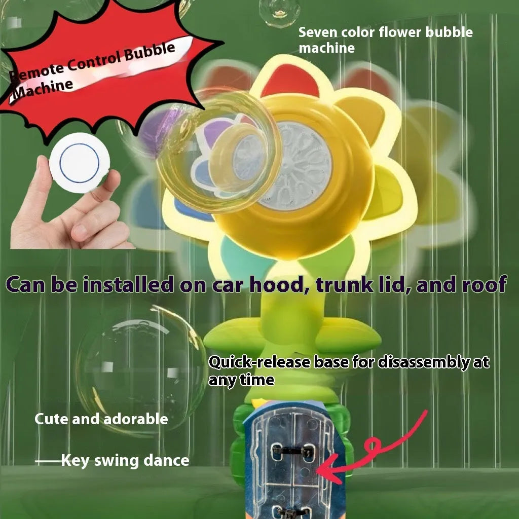 Sunflower bubble motorcycle tail pendant with remote control bubble blowing and plastic colour style options