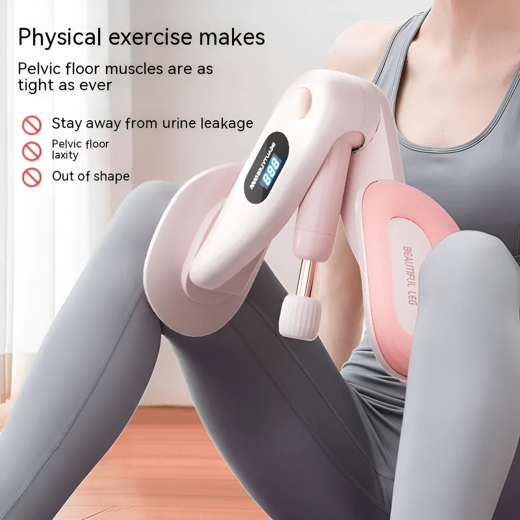 Grey pelvic floor muscle trainer with counting function and ABS spring foam construction