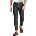 Men's slim fit elastic damask casual pants in cotton, British style, available in multiple colours