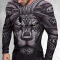 Men's 3D print graphic crew neck T-shirt in slim fit, polyester, cartoon pattern, size S to 6XL