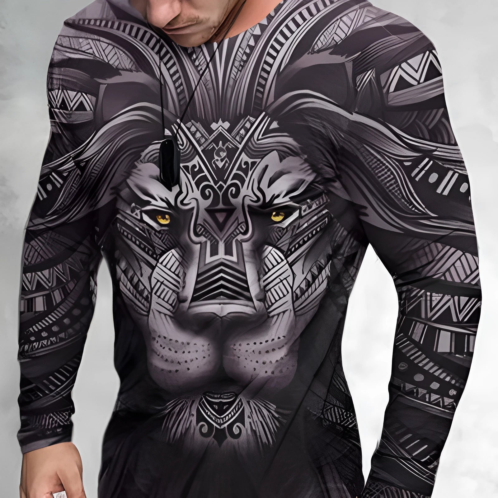 Men's 3D print graphic crew neck T-shirt in slim fit, polyester, cartoon pattern, size S to 6XL