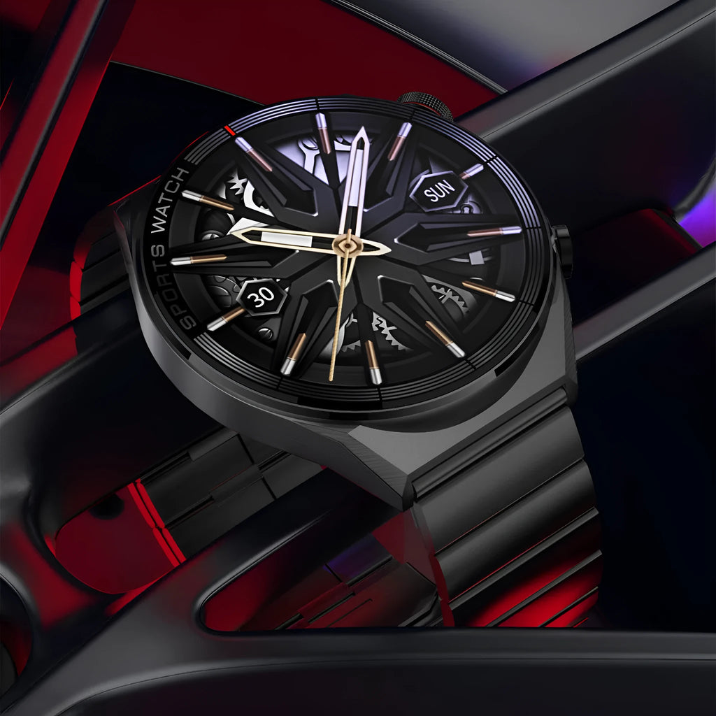 Large screen Bluetooth smart watch with HD colour display and metal case