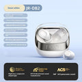 Dawn White wireless noise-cancelling earbuds in a compact charging case with USB-C cable.
