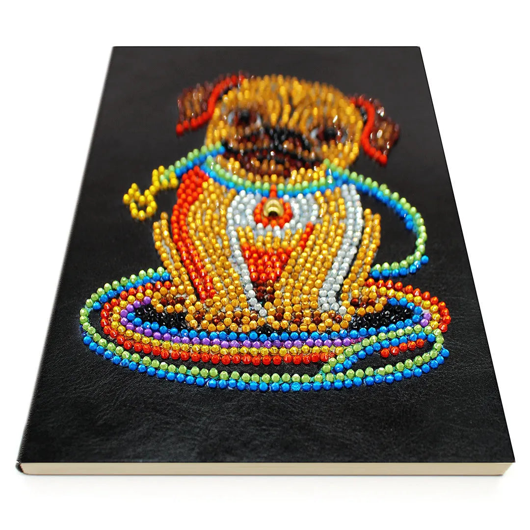 A5 black diamond painting notebook with 50 blank pages for craft projects.