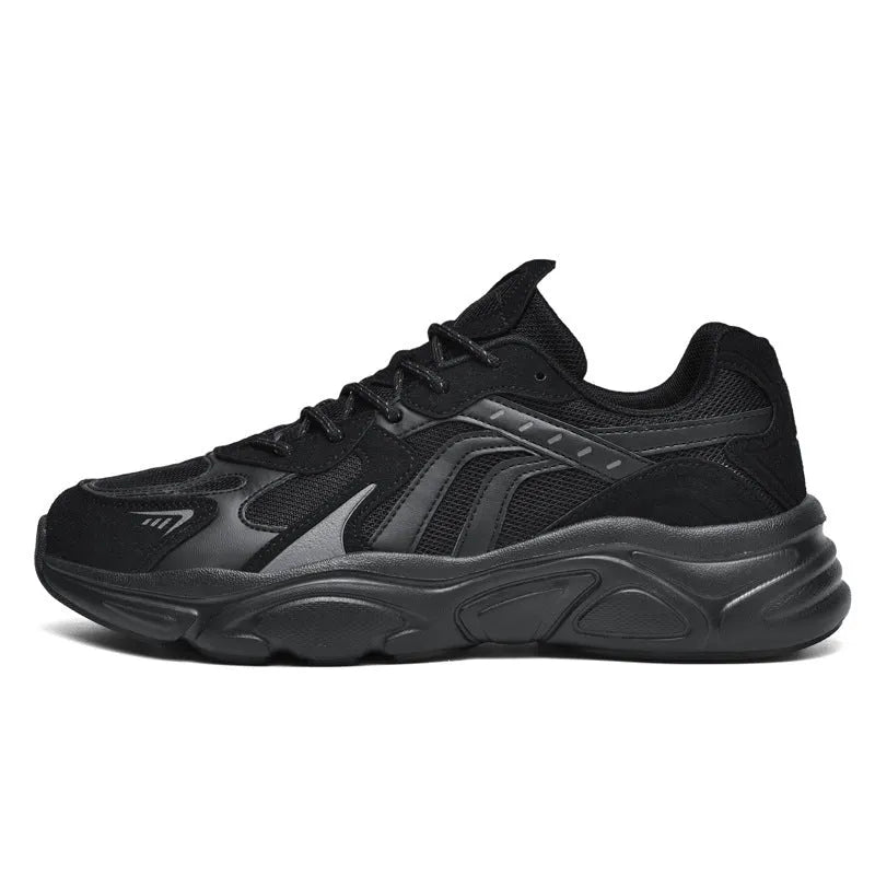 Men's collapsible flat sneakers in black and beige plus sizes with low heel