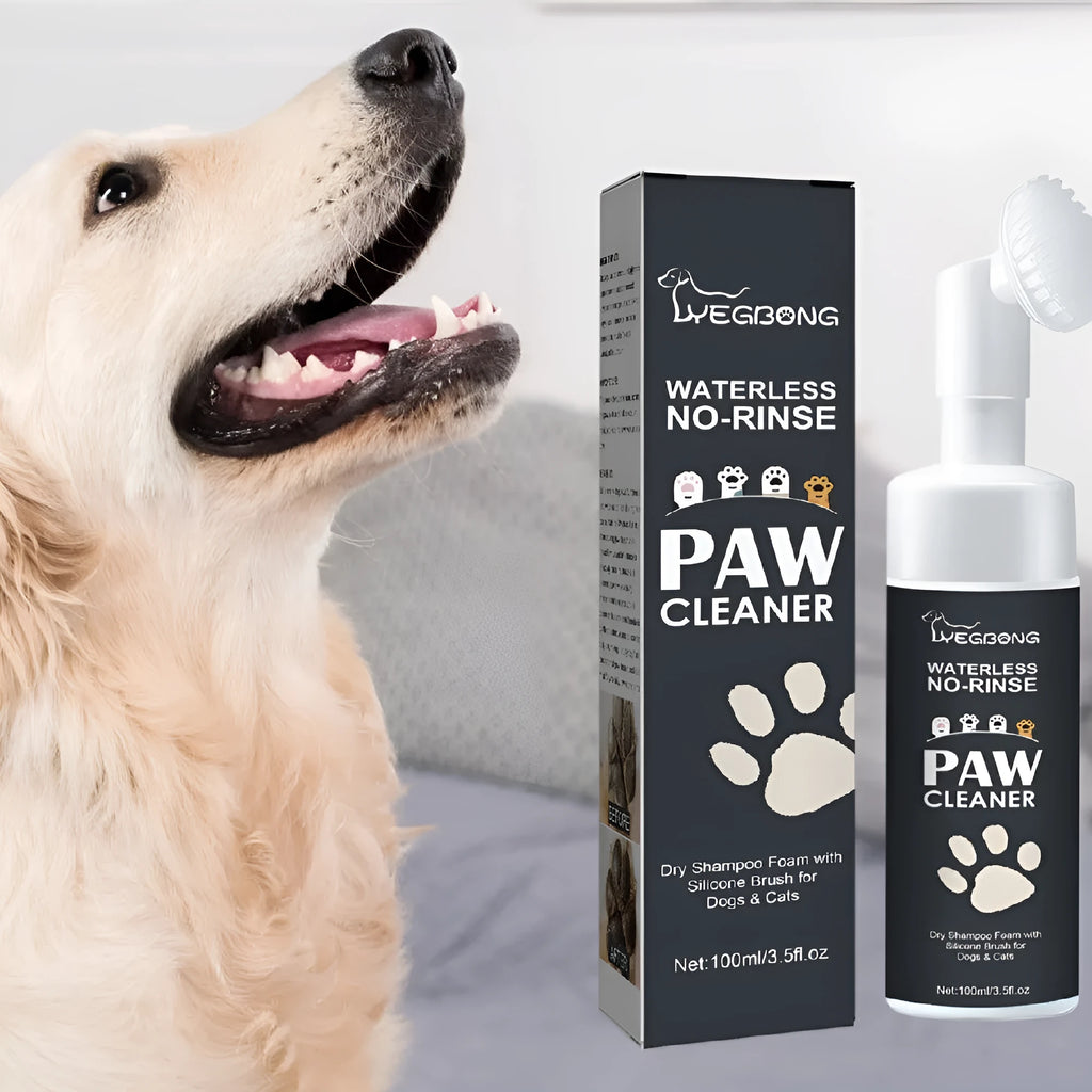 Dog paw balm set with shea butter and coconut oil, includes foot washing cup and towel