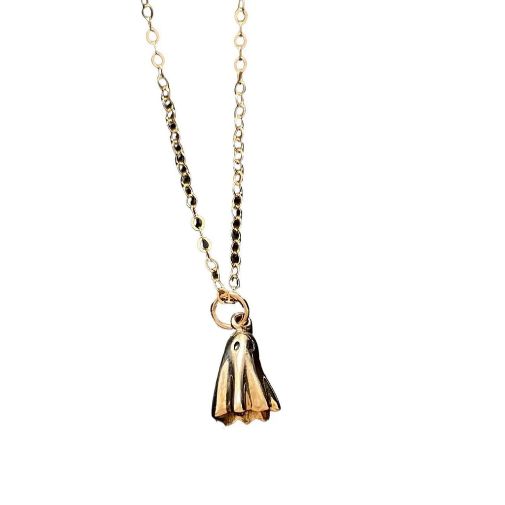 Ghost pendant necklace with titanium steel pendant and stainless steel twisted chain