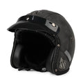3C certified retro motorcycle helmet in matte black with ABS shell for adult commuting
