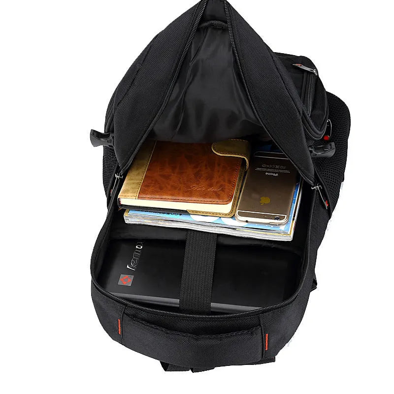 Medium waterproof polyester backpack computer bag for 15-inch laptop, double shoulder, black green khaki red