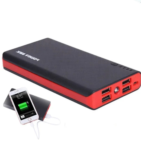 4U Fast Charging Power Bank in multiple colours showing dual USB ports and compact 145mm design.