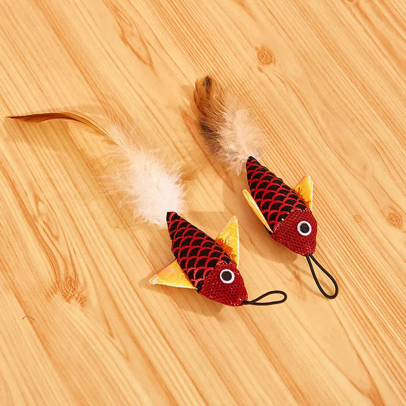 Teaser Feather Toys for Kitten with Funny Retractable Rod for Cat Exercise Interactive Play Plastic Plush Feather Construction 42cm Expandable to 72cm Random Colour Fun Cat Teaser Gift