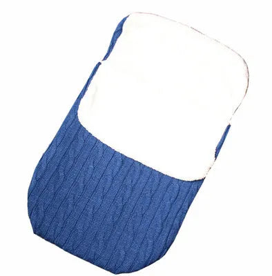 Baby stroller sleeping bag with envelope design in various colours showing lamb cashmere lining and cotton wool filling