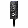Black solar garden pathway light with stake, warm white 3000K, 6x6x28.5cm, waterproof outdoor lawn lamp