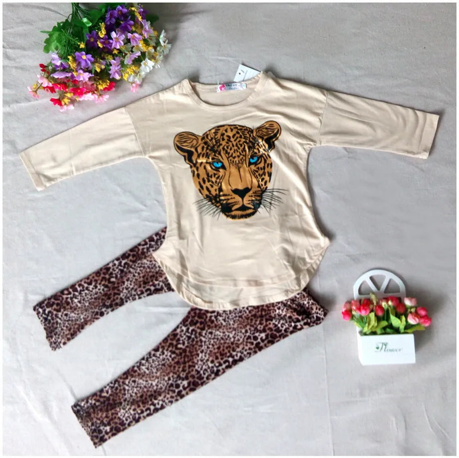Casual short-sleeve pants suit set for a child in summer, shown in one of four available colours.
