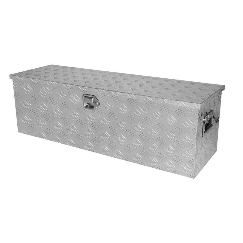 26-inch black aluminium T-casting toolbox with foam-lined interior for tool organisation