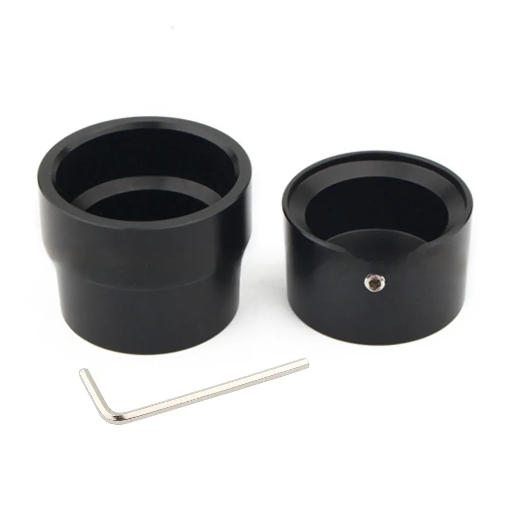 Black CNC aluminium front and rear axle decorative cover caps for Harley Sportster motorcycles.