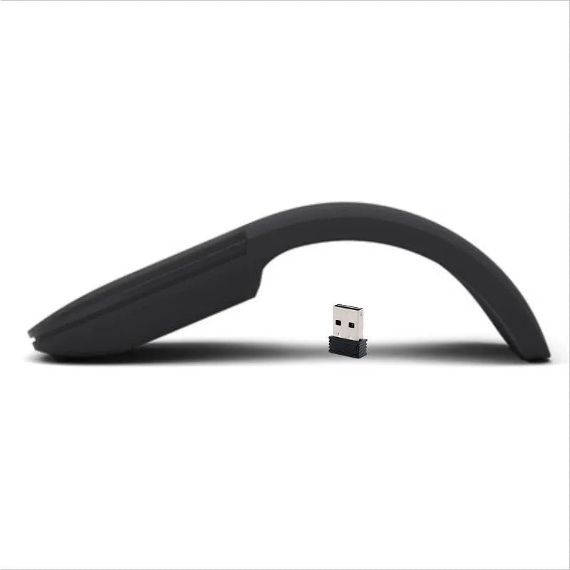 Folding Bluetooth 4.0 touch wireless mouse shown in unfolded position with dimensions 131.2 x 55 x 14.5 mm