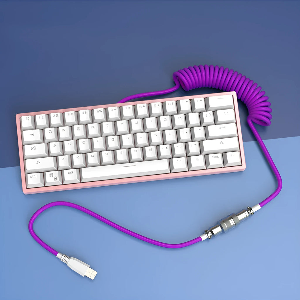 Type-C detachable mechanical keyboard cable with USB interface in multiple colour options