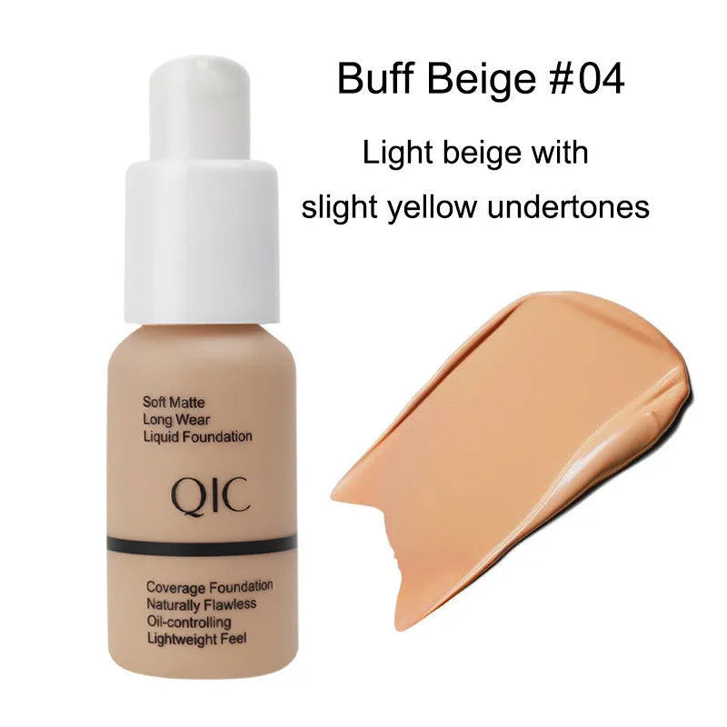 Concealer liquid foundation 30ml in five shades Porcelain Nude Warm Peach Buff Beige Sand for brightening and oil control