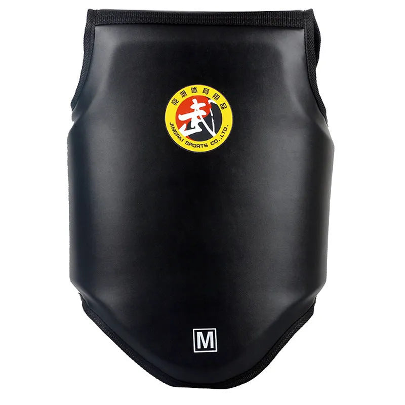 Boxing helmet and chest protector set in red colour with PU construction