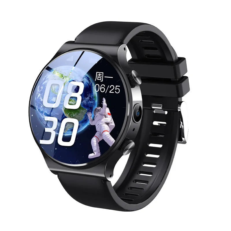 Black and white video smart watch with 1.28 inch touchscreen display